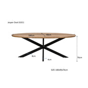 Eettafel Jesper Mangohout Naturel hout 160x90 cm-Eettafels-Livingfurn