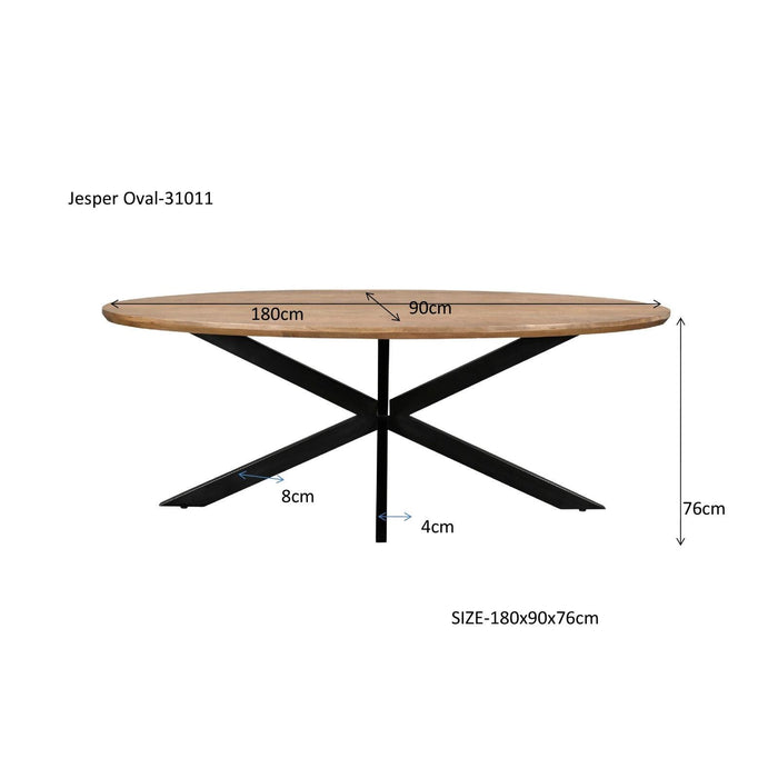 Eettafel Jesper Mangohout Naturel hout 160x90 cm-Eettafels-Livingfurn