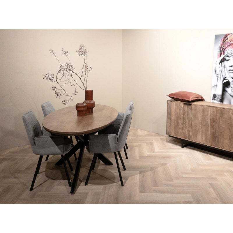 Eettafel Jesper Mangohout Naturel hout 180x90 cm 31011-Eettafels-Livingfurn