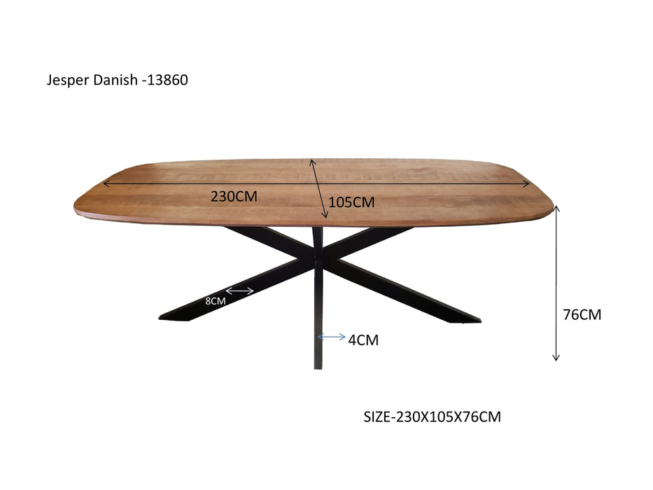 Eettafel Jesper Mangohout Naturel hout 230x105 cm-Eettafels-Livingfurn