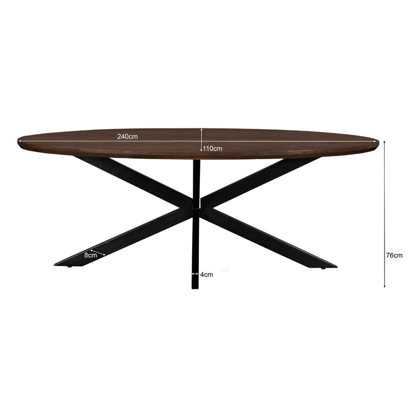 Eettafel Jesper Mangohout Naturel hout 240x110 cm 31034-Eettafels-Livingfurn
