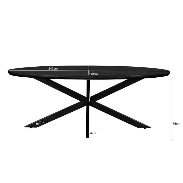 Eettafel Jesper Mangohout Naturel hout 240x110 cm-Eettafels-Livingfurn