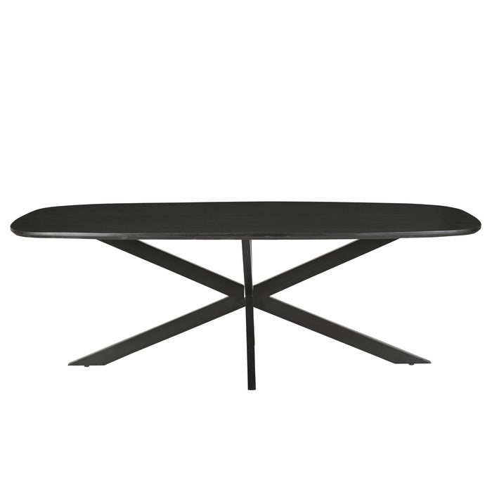Eettafel Jesper Mangohout Zwart 180x90 cm-Eettafels-Livingfurn