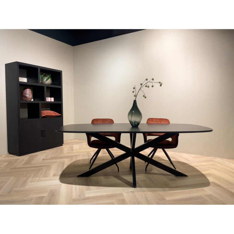 Eettafel Jesper Mangohout Zwart 210x105 cm-Eettafels-Livingfurn