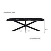 Eettafel Jesper Mangohout Zwart 210x105 cm-Eettafels-Livingfurn