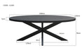 Eettafel Kala Mangohout Zwart 110x24 cm-Eettafels-Livingfurn