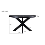 Eettafel Kala Mangohout Zwart 120 cm 120x120x76 cm-Eettafels-Livingfurn