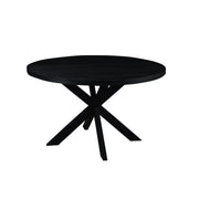 Eettafel Kala Mangohout Zwart 120 cm 120x120x76 cm-Eettafels-Livingfurn