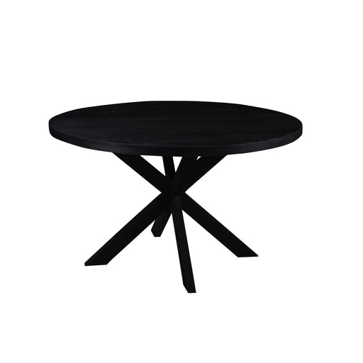 Eettafel Kala Mangohout Zwart 120 cm 120x120x76 cm-Eettafels-Livingfurn