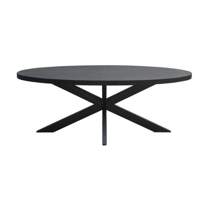 Eettafel Kala Mangohout Zwart 160x90 cm-Eettafels-Livingfurn