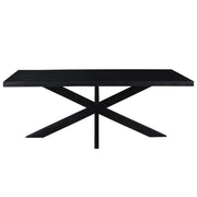 Eettafel Kala Mangohout Zwart 180x90 cm 12244-Eettafels-Livingfurn