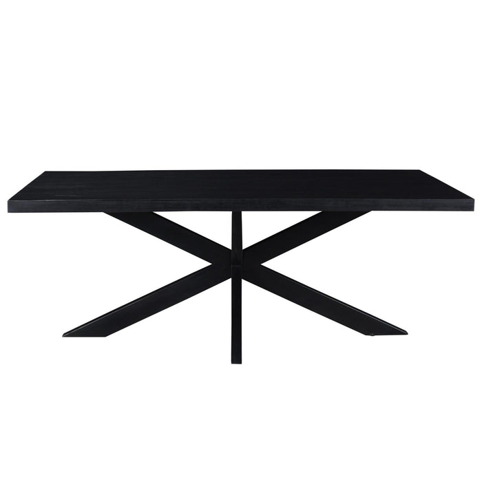 Eettafel Kala Mangohout Zwart 180x90 cm-Eettafels-Livingfurn