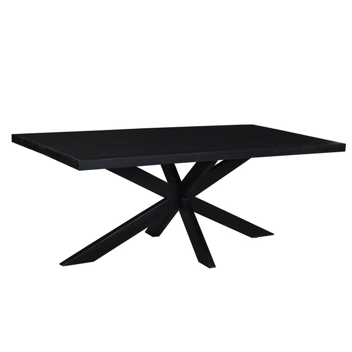 Eettafel Kala Mangohout Zwart 180x90 cm-Eettafels-Livingfurn