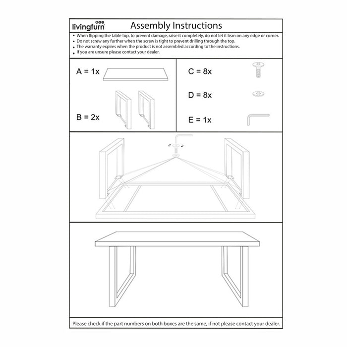 Eettafel Kala Mangohout Zwart 200x100 cm-Eettafels-Livingfurn