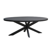 Eettafel Kala Mangohout Zwart 210x100 cm-Eettafels-Livingfurn