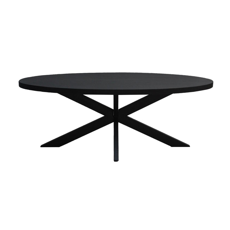 Eettafel Kala Mangohout Zwart 210x100 cm-Eettafels-Livingfurn