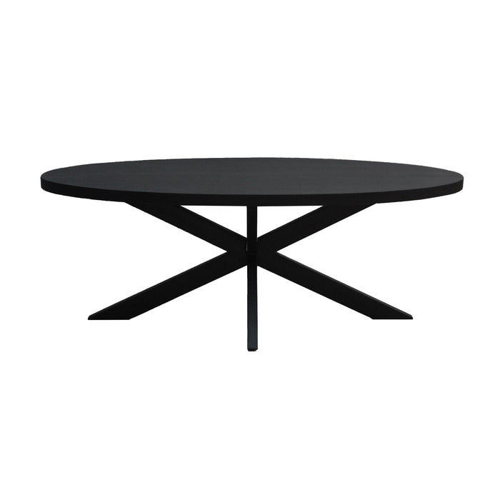 Eettafel Kala Mangohout Zwart 210x100 cm-Eettafels-Livingfurn