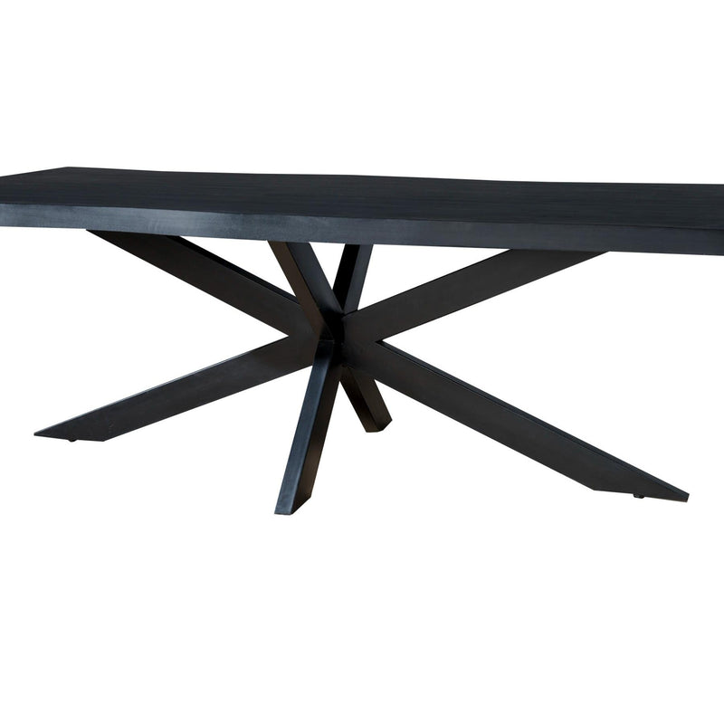 Eettafel Kala Mangohout Zwart 220x100 cm 12171-Eettafels-Livingfurn