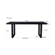 Eettafel Kala Mangohout Zwart 220x100 cm 12192-Eettafels-Livingfurn