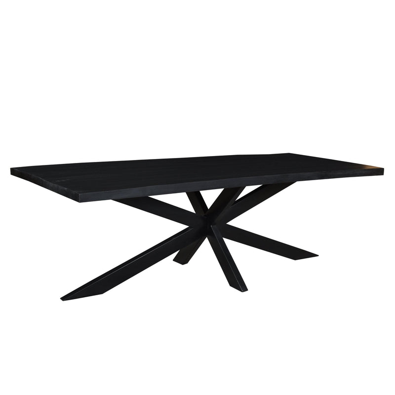 Eettafel Kala Mangohout Zwart 220x100 cm 12245-Eettafels-Livingfurn