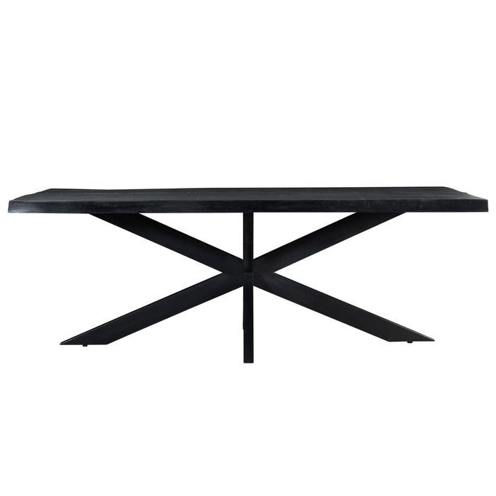 Eettafel Kala Mangohout Zwart 220x100 cm-Eettafels-Livingfurn