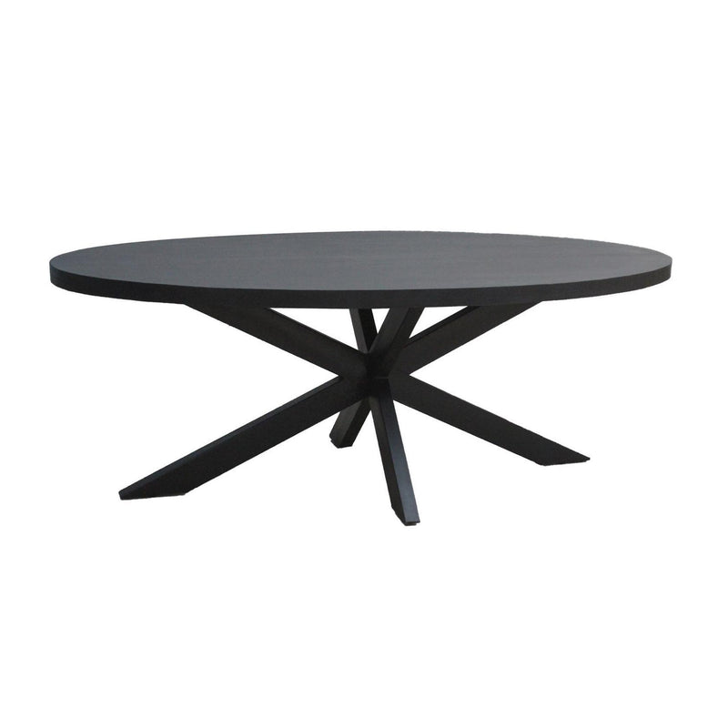Eettafel Kala Mangohout Zwart 24x110 cm-Eettafels-Livingfurn