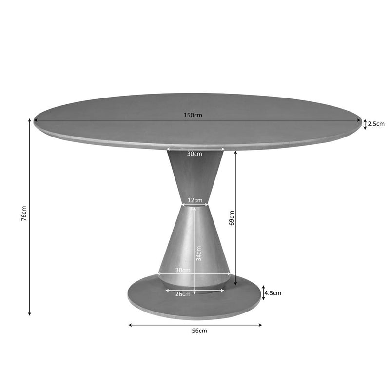 Eettafel Lima Bruin 150 cm Rond 150x150x76 cm-Eettafels-Starfurn