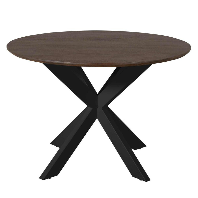Eettafel Madison Bruin 110 cm Poot Zwart 110x110x76 cm-Eettafels-Starfurn