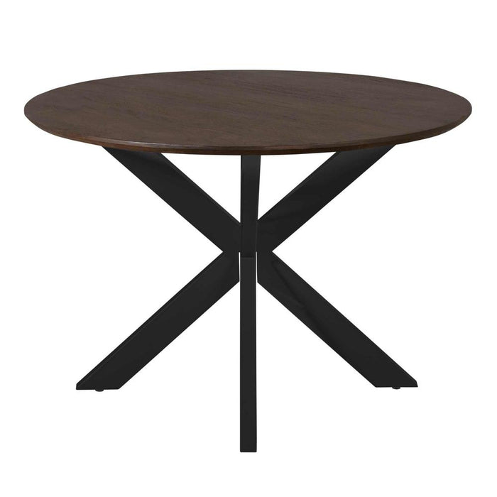 Eettafel Madison Bruin 110 cm Poot Zwart 110x110x76 cm-Eettafels-Starfurn