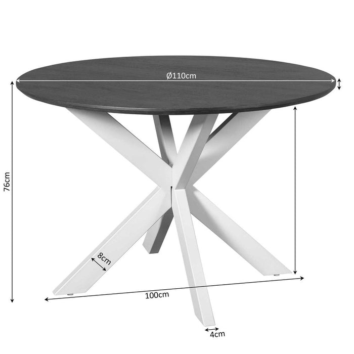 Eettafel Madison Bruin 110 cm Poot Zwart 110x110x76 cm-Eettafels-Starfurn