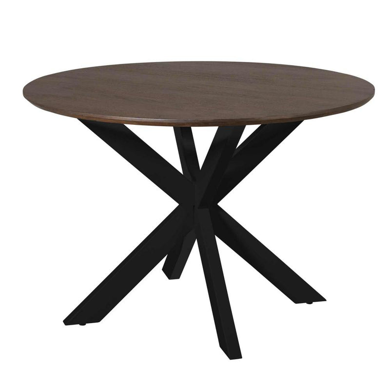 Eettafel Madison Bruin 110 cm Poot Zwart 110x110x76 cm-Eettafels-Starfurn