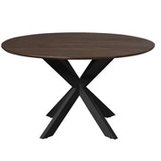 Eettafel Madison Bruin 150 cm Poot Zwart 150x150x76 cm-Eettafels-Starfurn