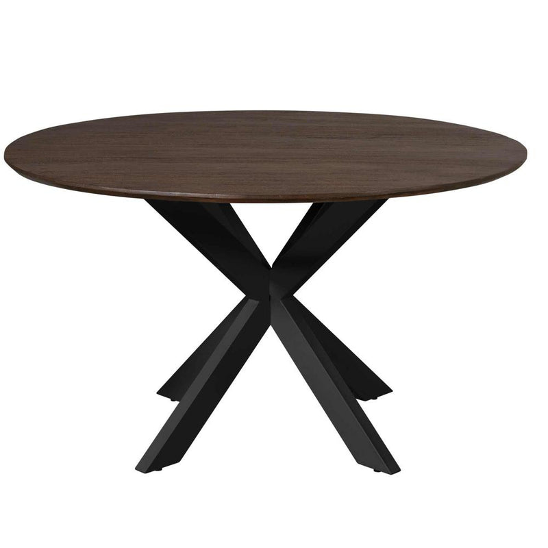 Eettafel Madison Bruin 150 cm Poot Zwart 150x150x76 cm-Eettafels-Starfurn