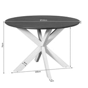 Eettafel Madison Bruin 150 cm Poot Zwart 150x150x76 cm-Eettafels-Starfurn