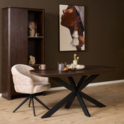 Eettafel Madison Bruin 160 cm Deens Ovaal Poot Zwart 160x90x76 cm-Eettafels-Starfurn