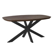 Eettafel Madison Bruin 160 cm Deens Ovaal Poot Zwart 160x90x76 cm-Eettafels-Starfurn