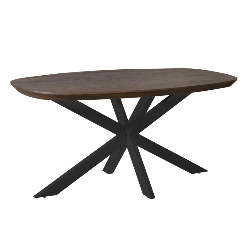 Eettafel Madison Bruin 160 cm Deens Ovaal Poot Zwart 160x90x76 cm-Eettafels-Starfurn