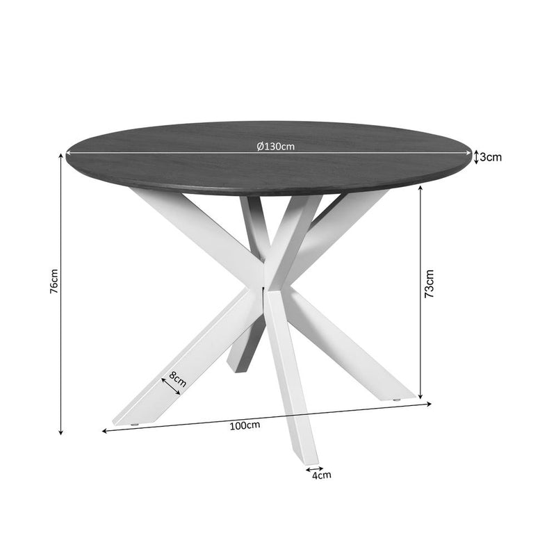 Eettafel Madison Naturel 130 cm 130x130x76 cm-Eettafels-Starfurn