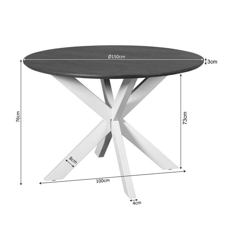 Eettafel Madison Naturel 150 cm 150x150x76 cm-Eettafels-Starfurn