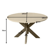 Eettafel Madison Zand 130 cm 130x130x76 cm-Eettafels-Starfurn