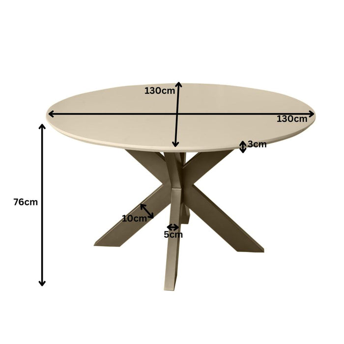 Eettafel Madison Zand - 130 cm-Eettafels-Starfurn