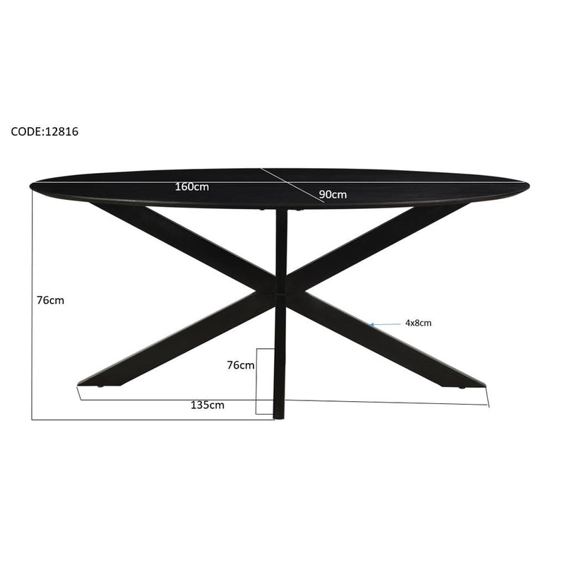 Eettafel Mangohout 160x90 cm-Eettafels-Livingfurn