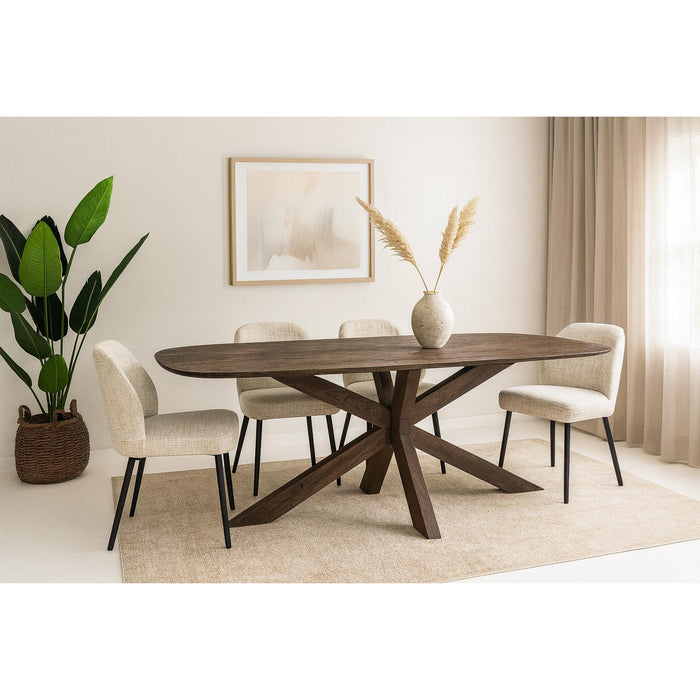Eettafel Mangohout Bruin 210x100 cm-Eettafels-Livingfurn