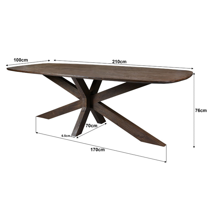 Eettafel Mangohout Bruin 210x100 cm-Eettafels-Livingfurn