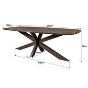 Eettafel Mangohout Bruin 210x100 cm-Eettafels-Livingfurn