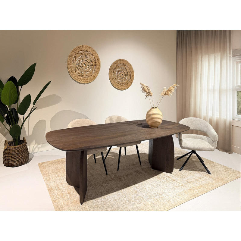 Eettafel Mangohout Bruin 220x105 cm-Eettafels-Livingfurn