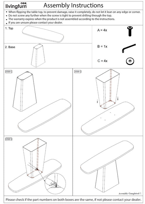 Eettafel Mangohout Crème wit 140x40 cm-Eettafels-Brix