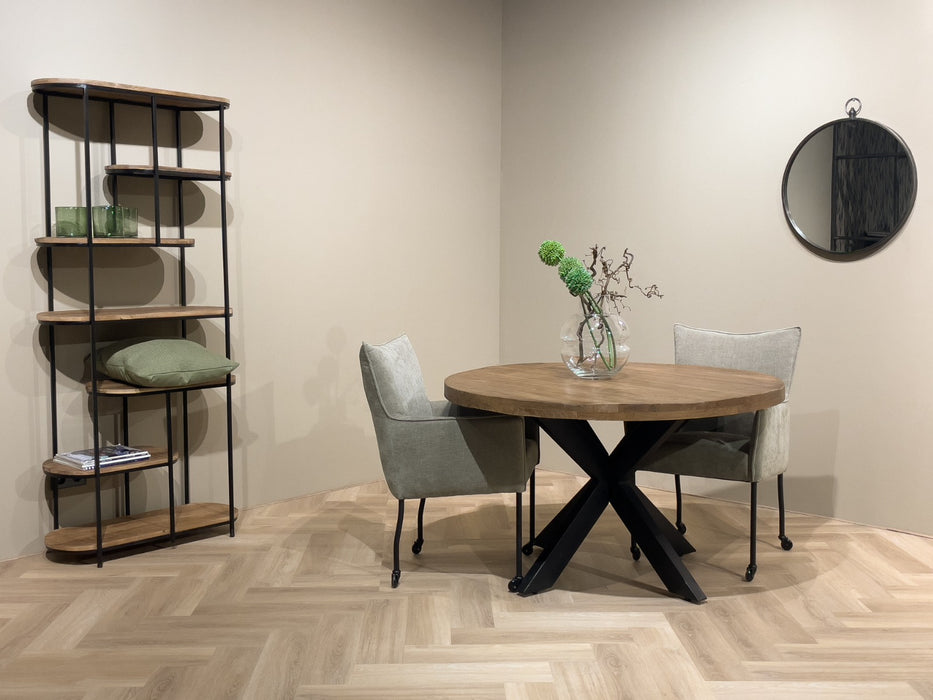 Eettafel Mangohout Naturel hout 140 cm - Naturel hout, zwart - 12009-Eettafels-Brix