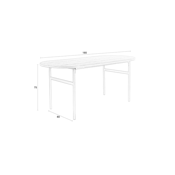 Eettafel Marcio MDF Zwart 180x80 cm-Eettafels-Creating Home