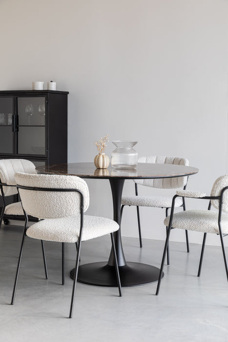 Eettafel Maru MDF Zwart Ø110x75 cm-Eettafels-Creating Home
